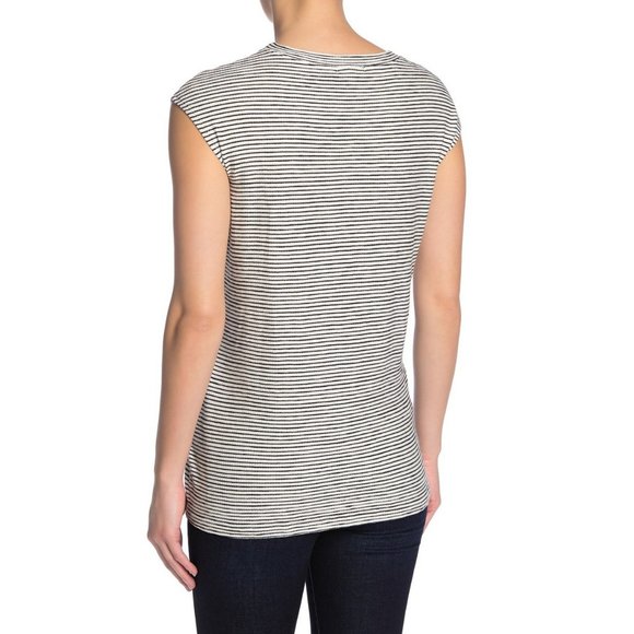 Max Studio Tie Front Striped Sleeveless Tank Top Small - Picture 2 of 6